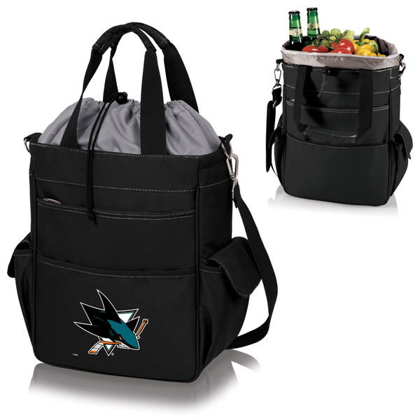 San Jose Sharks Activo Cooler Tote Bag, (Black with Gray Accents)