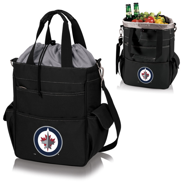 Winnipeg Jets Activo Cooler Tote Bag, (Black with Gray Accents)