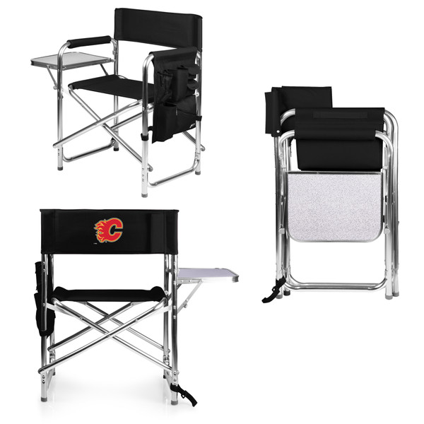 Calgary Flames Sports Chair, (Black)