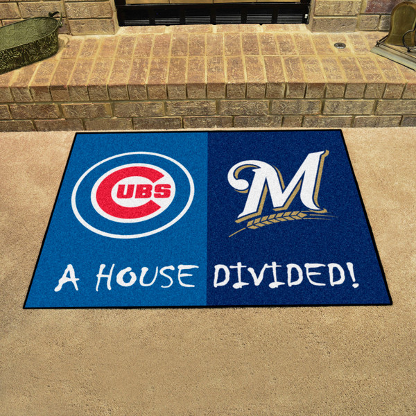 MLB House Divided - Cubs / Brewers House Divided Mat 33.75"x42.5"