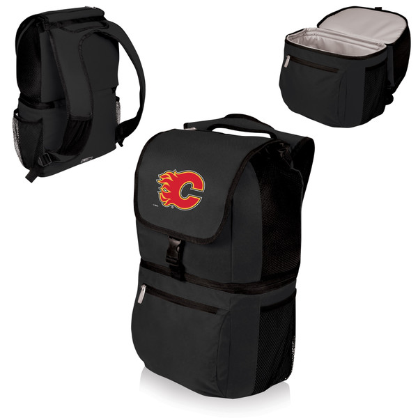 Calgary Flames Zuma Backpack Cooler, (Black)