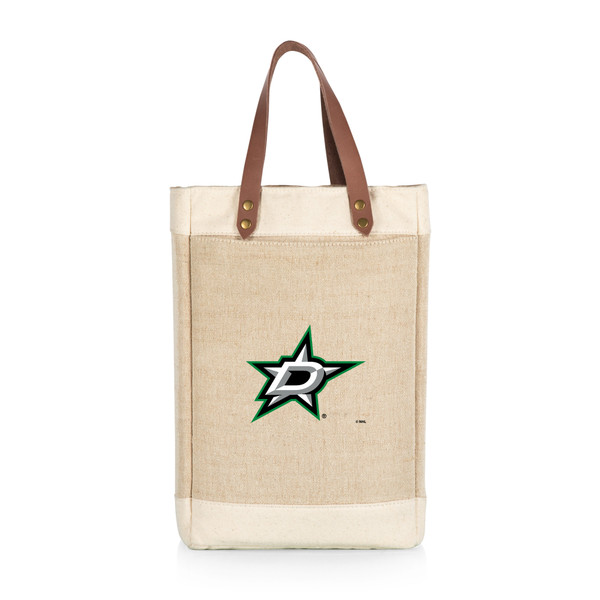 Dallas Stars Pinot Jute 2 Bottle Insulated Wine Bag, (Beige)