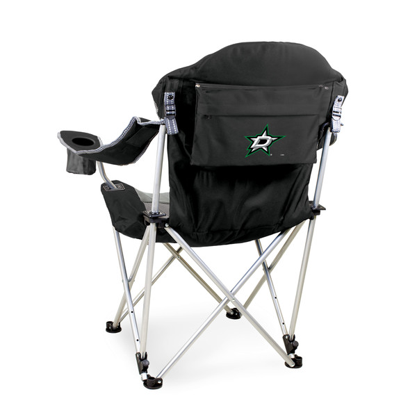 Dallas Stars Reclining Camp Chair, (Black with Gray Accents)