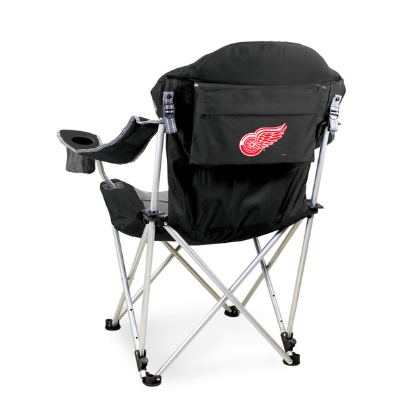 Detroit Red Wings Reclining Camp Chair, (Black with Gray Accents)