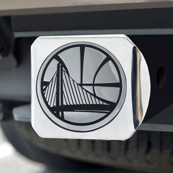 NBA - Golden State Warriors Hitch Cover - Chrome on Chrome 3.4"x4"