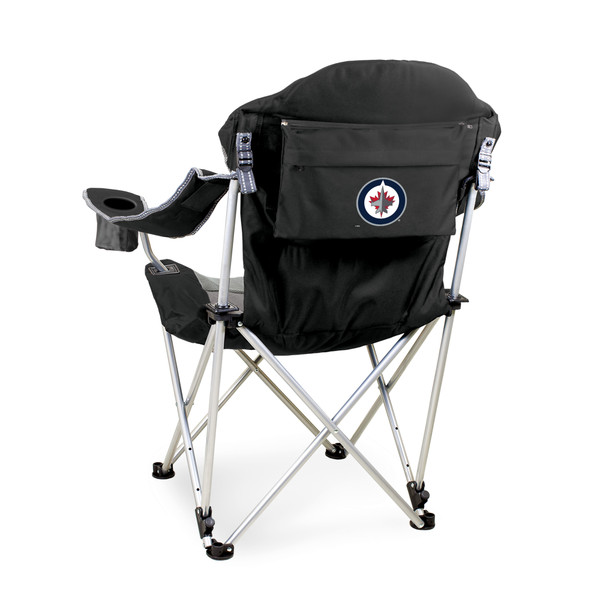 Winnipeg Jets Reclining Camp Chair, (Black with Gray Accents)
