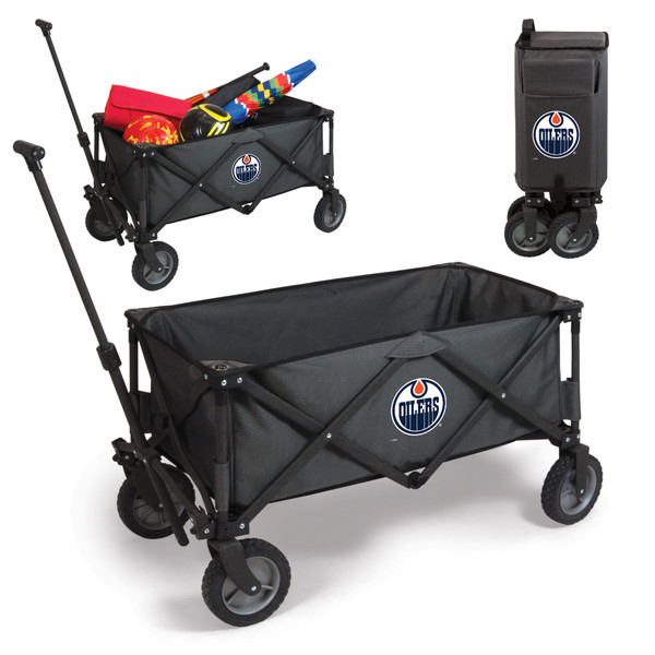 Edmonton Oilers Adventure Wagon Portable Utility Wagon, (Dark Gray)