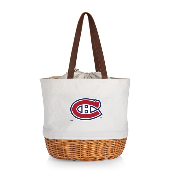 Montreal Canadiens Coronado Canvas and Willow Basket Tote, (Beige Canvas)