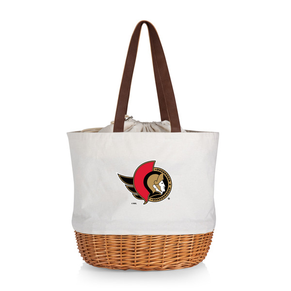 Ottawa Senators Coronado Canvas and Willow Basket Tote, (Beige Canvas)