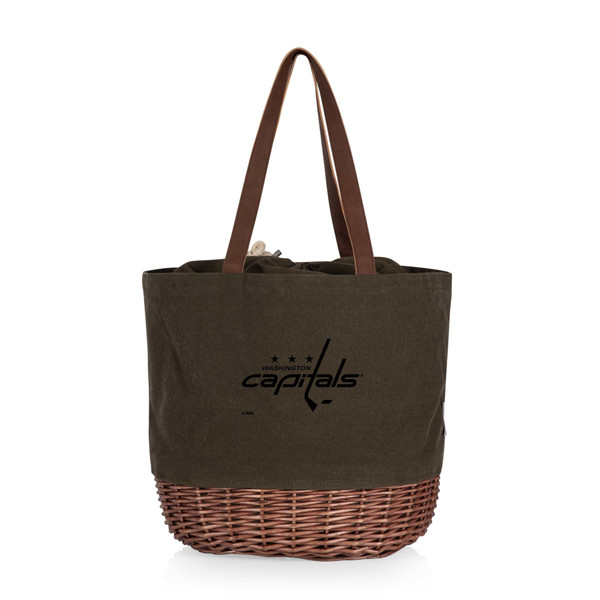Washington Capitals Coronado Canvas and Willow Basket Tote, (Khaki Green with Beige Accents)