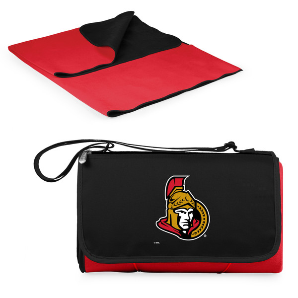 Ottawa Senators Blanket Tote Outdoor Picnic Blanket, (Red with Black Flap)