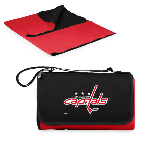 Washington Capitals Blanket Tote Outdoor Picnic Blanket, (Red with Black Flap)