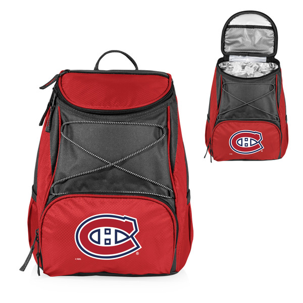 Montreal Canadiens PTX Backpack Cooler, (Red with Gray Accents)