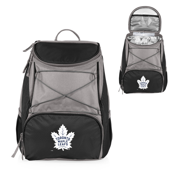 Toronto Maple Leafs PTX Backpack Cooler, (Black with Gray Accents)
