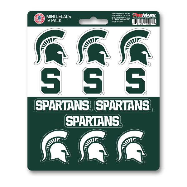 Michigan State Spartans Mini Decal 12-pk 12 Various Logos / Wordmark