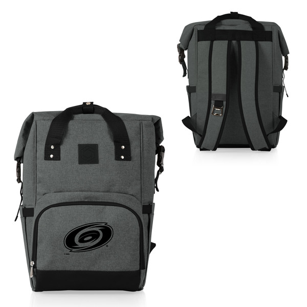 Carolina Hurricanes On The Go Roll-Top Backpack Cooler, (Heathered Gray)