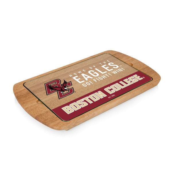 Boston College Eagles Billboard Glass Top Serving Tray, (Parawood)