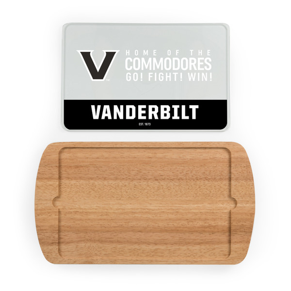 Vanderbilt Commodores Billboard Glass Top Serving Tray, (Parawood)