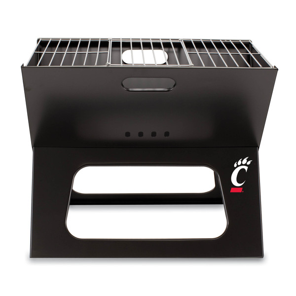 Cincinnati Bearcats X-Grill Portable Charcoal BBQ Grill, (Black)