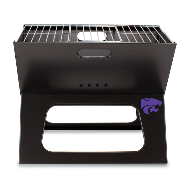 Kansas State Wildcats X-Grill Portable Charcoal BBQ Grill, (Black)
