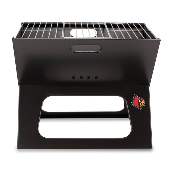 Louisville Cardinals X-Grill Portable Charcoal BBQ Grill, (Black)