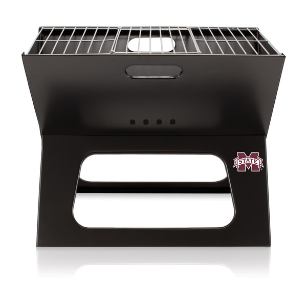 Mississippi State Bulldogs X-Grill Portable Charcoal BBQ Grill, (Black)