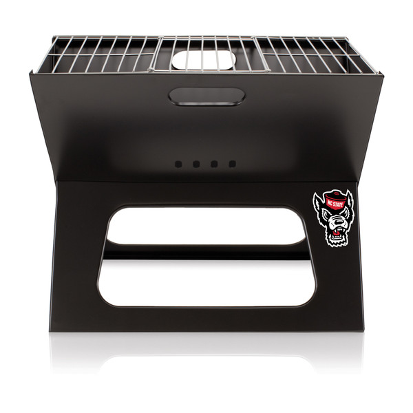 NC State Wolfpack X-Grill Portable Charcoal BBQ Grill, (Black)