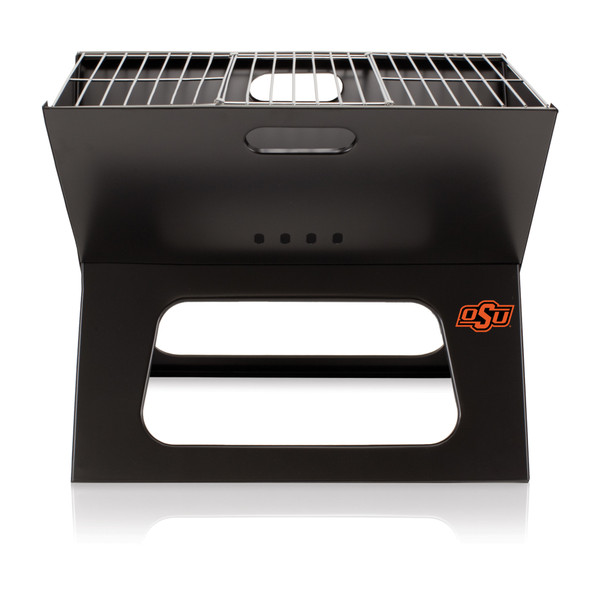 Oklahoma State Cowboys X-Grill Portable Charcoal BBQ Grill, (Black)