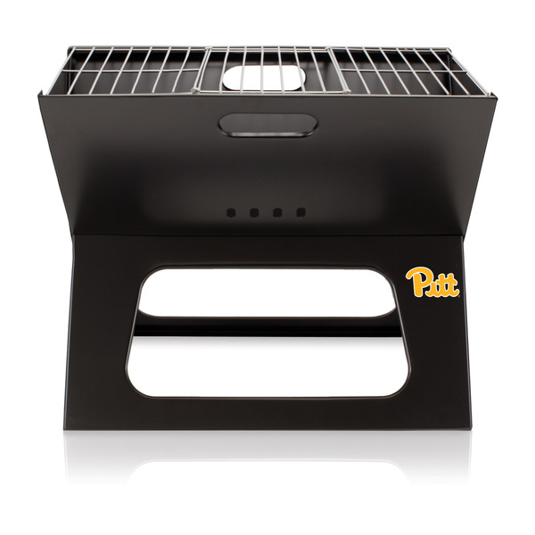 Pittsburgh Panthers X-Grill Portable Charcoal BBQ Grill, (Black)