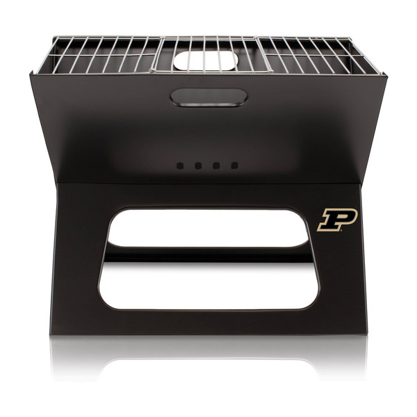 Purdue Boilermakers X-Grill Portable Charcoal BBQ Grill, (Black)