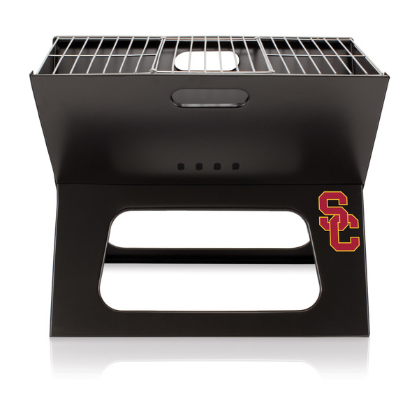 USC Trojans X-Grill Portable Charcoal BBQ Grill, (Black)