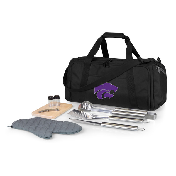 Kansas State Wildcats BBQ Kit Grill Set & Cooler, (Black)