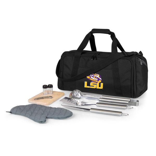 LSU Tigers BBQ Kit Grill Set & Cooler, (Black)