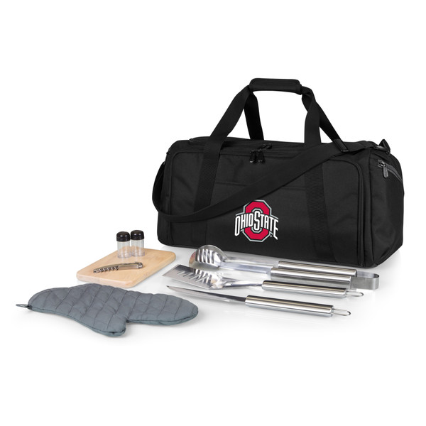 Ohio State Buckeyes BBQ Kit Grill Set & Cooler, (Black)