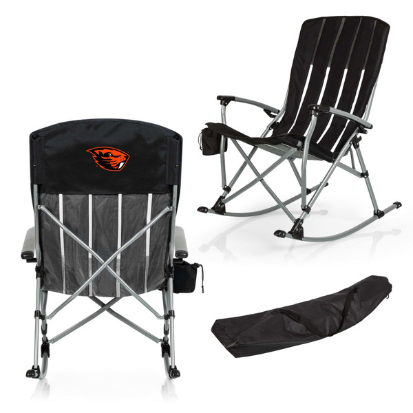 Oregon State Beavers Outdoor Rocking Camp Chair, (Black)