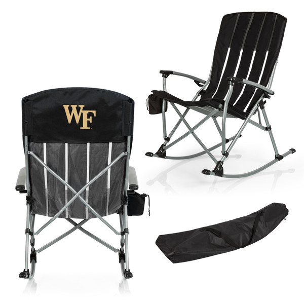 Wake Forest Demon Deacons Outdoor Rocking Camp Chair, (Black)