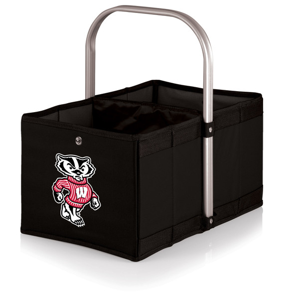 Wisconsin Badgers Urban Basket Collapsible Tote, (Black)