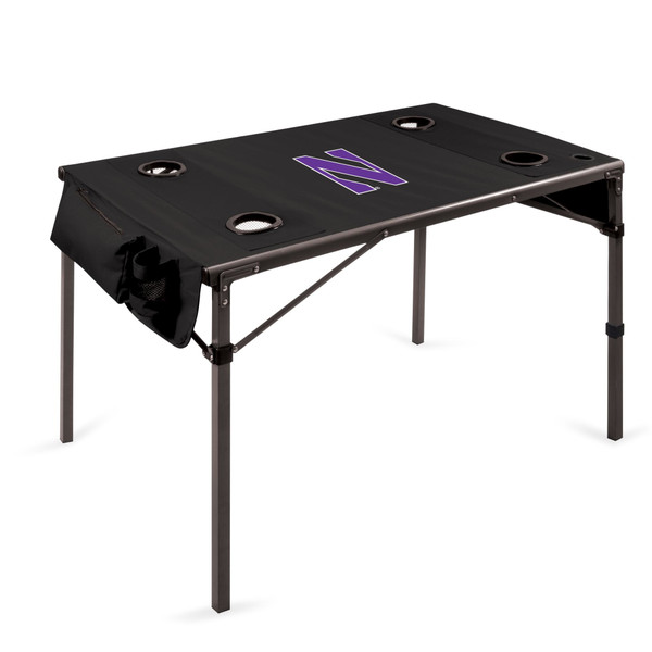 Northwestern Wildcats Travel Table Portable Folding Table, (Black)