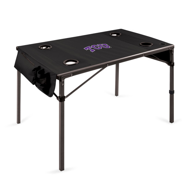 TCU Horned Frogs Travel Table Portable Folding Table, (Black)