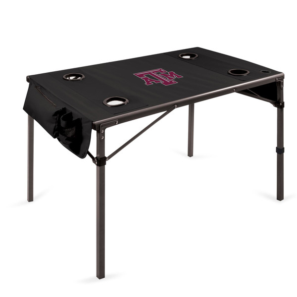 Texas A&M Aggies Travel Table Portable Folding Table, (Black)
