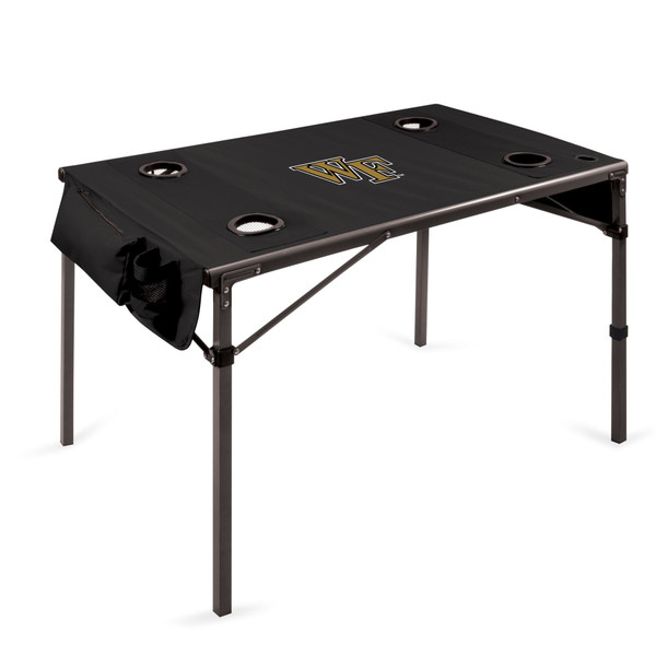 Wake Forest Demon Deacons Travel Table Portable Folding Table, (Black)