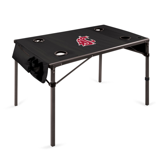 Washington State Cougars Travel Table Portable Folding Table, (Black)