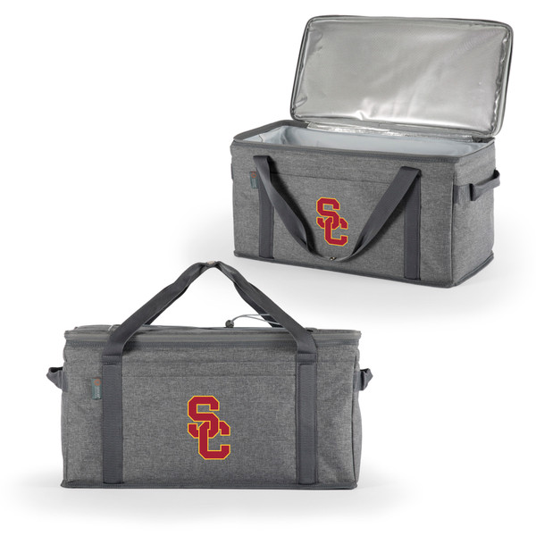 USC Trojans 64 Can Collapsible Cooler, (Heathered Gray)