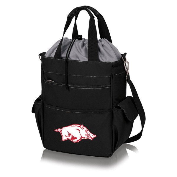 Arkansas Razorbacks Activo Cooler Tote Bag, (Black with Gray Accents)