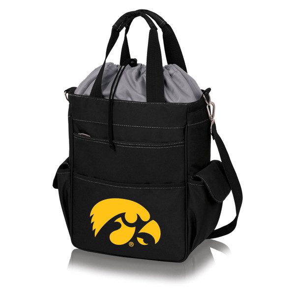 Iowa Hawkeyes Activo Cooler Tote Bag, (Black with Gray Accents)