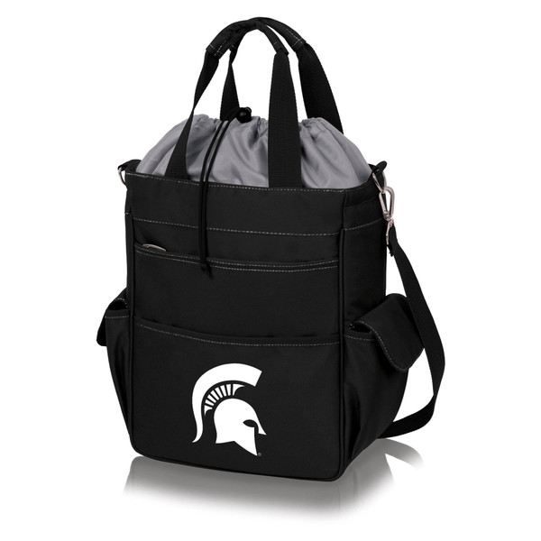 Michigan State Spartans Activo Cooler Tote Bag, (Black with Gray Accents)