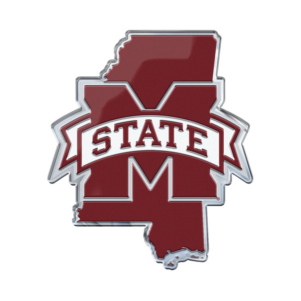 Mississippi State University - Mississippi State Bulldogs Embossed State Emblem "M State" Logo / State of Mississippi Maroon