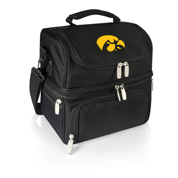 Iowa Hawkeyes Pranzo Lunch Bag Cooler with Utensils, (Black)