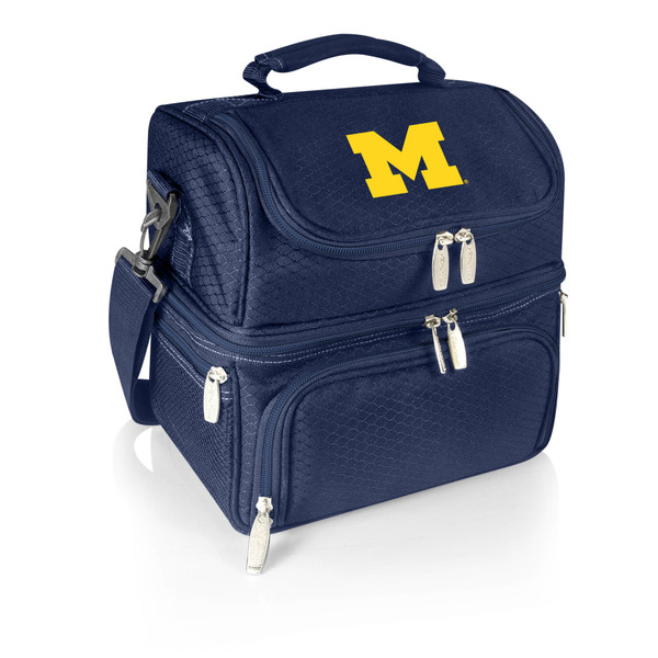 Michigan Wolverines Pranzo Lunch Bag Cooler with Utensils, (Navy Blue)