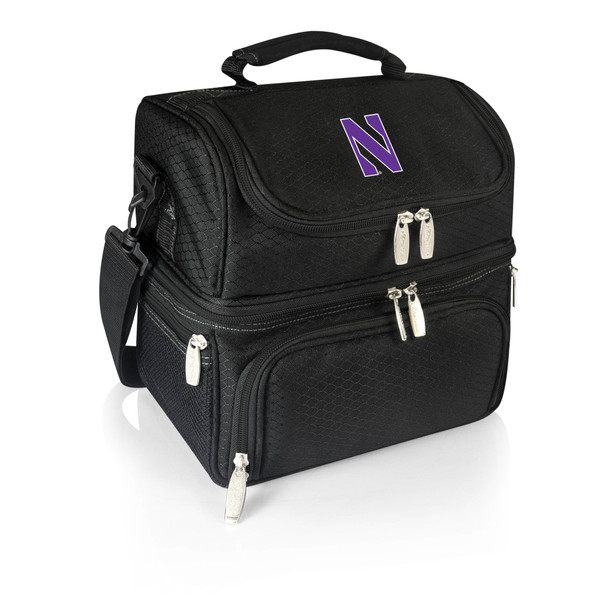 Northwestern Wildcats Pranzo Lunch Bag Cooler with Utensils, (Black)